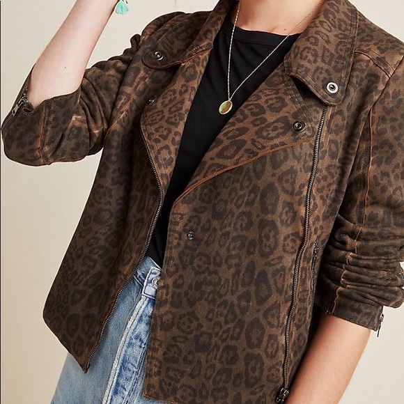 Jackets & Blazers - Marrakech Anthropologie Marni Leopard Moto Jacket